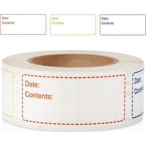 150 Pcs/Roll Food Storage Date Stickers 3 Colors 1x3 Inch Removable Labels Perfect for Marking Jars Bottles Refrigerator Freezer
