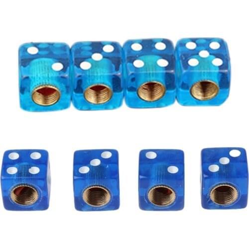 4pcs Dice Shape Car Wheel Tire Air Valve Stem Cover Dust Bicycle Valve