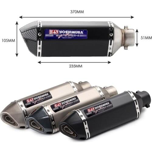 51mm Universal Motorcycle Yoshimura Exhaust Muffler Escape modified Pipe for Nmax PCX FZ1 FZ6N MT07 MT09 R3 Z250 Z750 Z900 Z1000