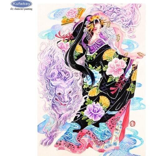 5D Diamond Painting Japanese Woman Full Drill Square round drill Cross Stitch Diamond Embroidery Handicraft Hobby Gift Decor