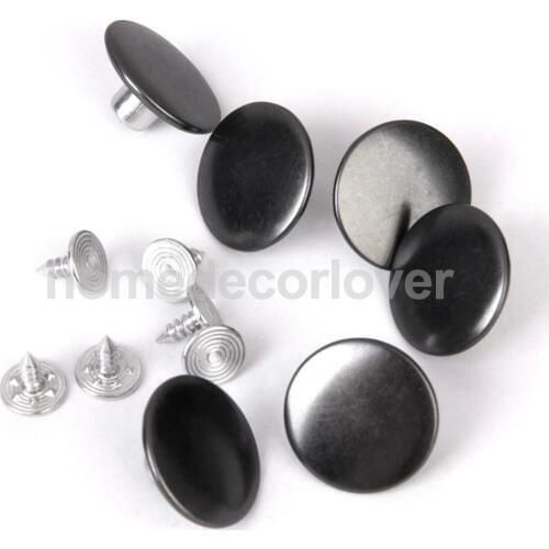 6 Sets 20mm Denim Jeans Craft Buttons Stud Hammer On No Sew Gunmetal Black
