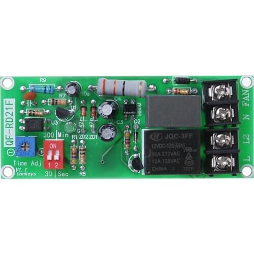 AC100V-220V Adjustable Timer Control Relay Module Turn Off Delay Switch Board For Exhaust Fan Electrical Equipment