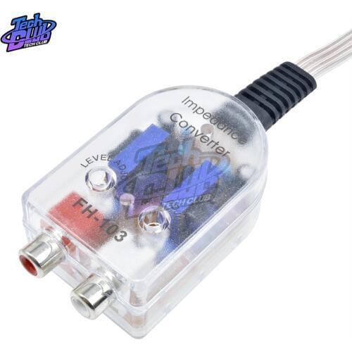 12V Car Audio High to Low RCA Line Subwoofer Audio Impedance Converter low audio filter audio output