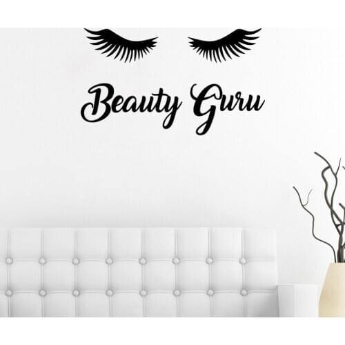 Letters Eyelash Sofa Background Wall Sticker DIY Home Living Room Bedroom Decor Eyelash and letters design wall sticker, unique