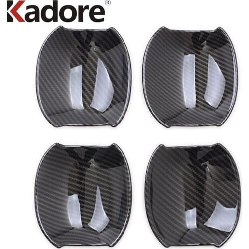 For Jaguar XE XF 2016 2017 2018 2019 Carbon Fiber Side Door Handle Bowl Cover Trim Exterior Accessories Car Styling Sticker