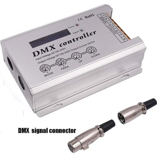 DMX300B 3CH High-Voltage DMX decoder; with XLR3 and RJ45 input AC110V~220V with LCD Display ;RGB(3Channel) decoder