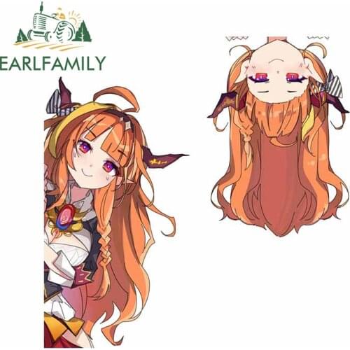 EARLFAMILY 13cm for Kiryuu Coco Hololive Car Stickers Fashionable Creative Decals Sunscreen Scratch-Proof Creative Car Label