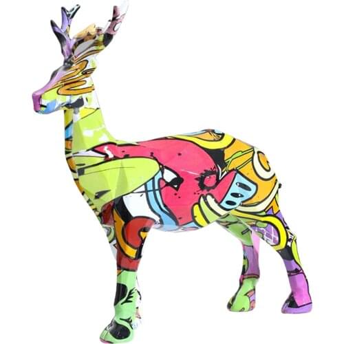 Deer Figurines Home Decor Decor Animal Statue Desktop Ornament Vivid Crafts