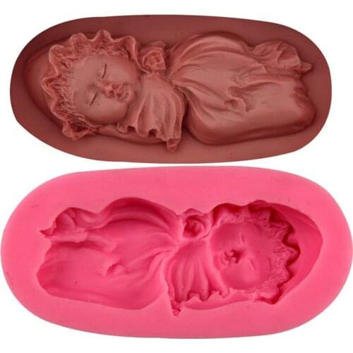 Cradle baby cake mold DIY chocolate silicone flip sugar baking tool iced soap mold DIY ornament decoration