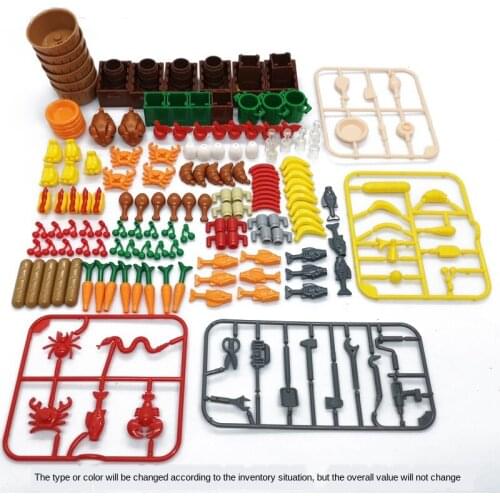 MOC Building Blocks Assembled Food Fruit Bread Dessert Box Toys for Children