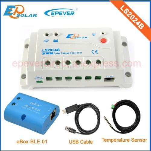 Solar battery charger Controller LS2024B 20A 20amps 12V 24V battery system work bluetooth eBOX and temperature sensor PWM