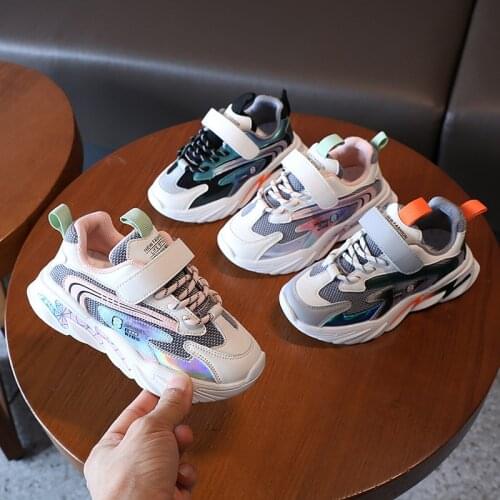 Children Air Mesh Sneakers Girls' Breathable Single Soft Bottom Shoes Boys Casual Shoes School Shoes Non-slip Hot Fashion