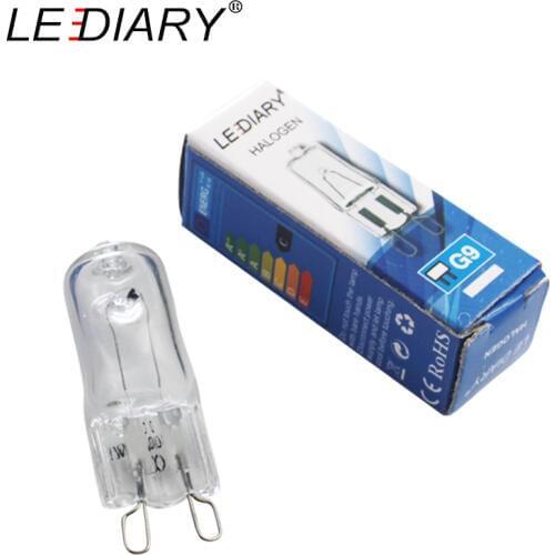 LEDIARY 20pcs Halogen G9 Bulbs 110V/220V Super Bright 25/40/60W 2700K Warm White Bulb For Chandelier Indoor Lighting Fixtures