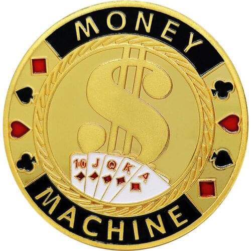 Metal Souvenir Lucky Coin Poker Chip Card Guard Protector -Money Machine