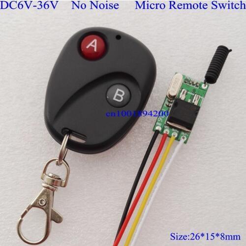 6V 9V Mini Remote Control Switch RF Small Receiver Transmitter DC6V-36V Power Remote ON OFF Small Switch 3A Learning Code Latch