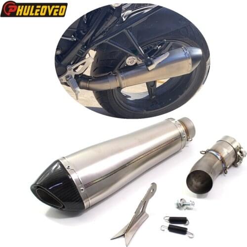Titanium Alloy Modified Motorcycle Exhaust Muffler Silencer Escape with Middle Link Pipe for BMW R nineT Motorcycle Exhaust Pipe