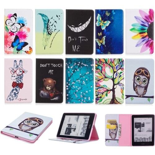 Fashion Painted Case Cover For Amazon Kindle Voyage E-Book Case Fundas Stand Wallet Shell For Kindle Voyage Tablet Cover + Pen