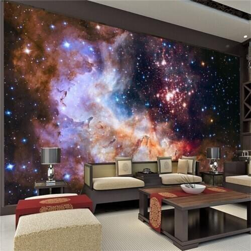 Beibehang Custom Wall paper 3d papel de parede Starry Night Wall Mural Art Painting Hoom decor Kid Bedroom Living room