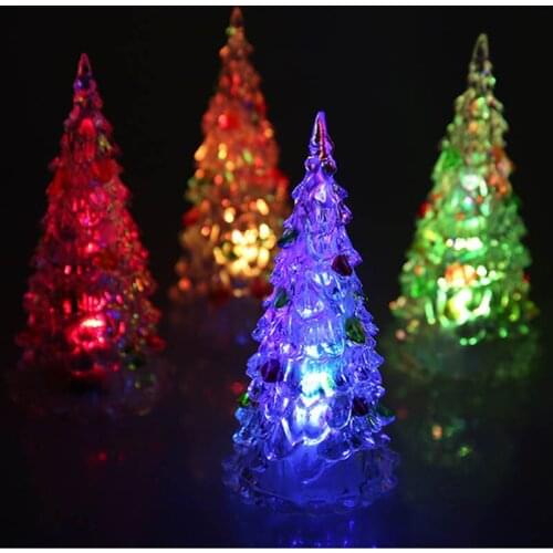 Christmas tree LED Colour Changing Desk Table Top kids Merry Christmas Tree toy gifts Night Light Decoration Gift Festive Party