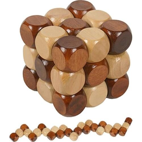 Snake Cube Twist Wooden Puzzle Games Brain Teasers Toy Autism ADHD Anxiety Relief For Kids Adults Antistress
