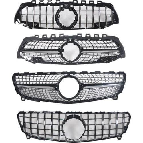 For Mercedes-Benz A-Class W176 W177 2013 -2019 Car styling Middle grille ABS plastic Diamond GT front grille A180 A200