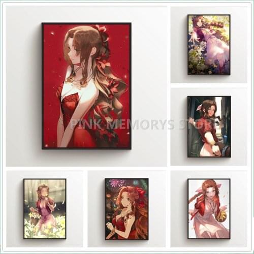 Full Square Round Diamond Painting Anime Poster Final Fantasy Vii Ff7 Aerith Gainsborough Wall Decor Mosaic Diamond Embroidery