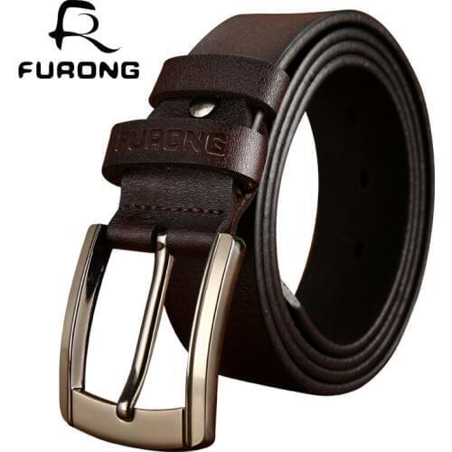 Designer Brand Male Cowhide Belts Genuine Leather Men Belt High Quality Wide Pin Buckle Cow Genuine Leather 100-135CM Vintage