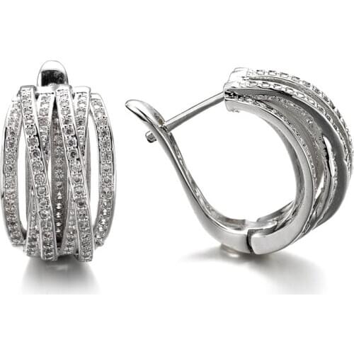 Luxury brand 2021 New Earrings With Zircon Wholesale female Crystal from Swarovskis Women Fine Jewelry Fit Wedding Party