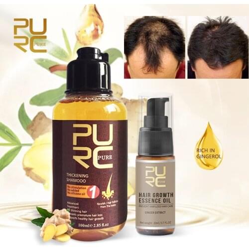 PURC Hair Growth Shampoo and Growing Hair Serum Sets Ginger Herbal Essence Prevent Hair Loss Hair & Scalp Treatments Hair Care