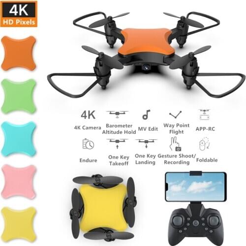 Mini Foldable One Key Takeoff RC Drone Barometer Altitude Hold Trajectory Flight APP Control 4K HD WIFI FPV Selfie RC Quadcopter
