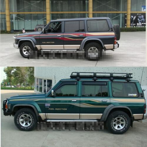 For Nissan Patrol Y60 Dedicated Sticker Body Exterior Decoration Modified Sticker Pull Flower Color Bar Film