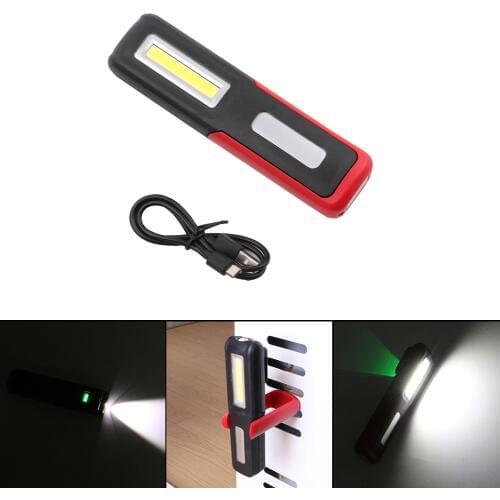 2 Modes XPE COB LED USB Rechargeable Flashlight Super Bright Torch Light Built In Battery Magnet LED Light USB Cable Hook Light