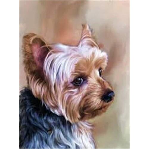 Animal Yorkshire Terrier Printed Fabric 11CT Cross-Stitch Kit Embroidery DMC Threads Needlework Painting Handiwork Floss
