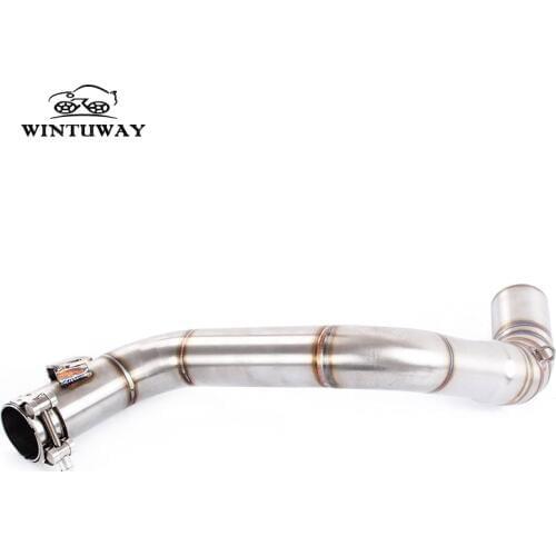 WINTUWAY Motorcycle Exhaust Middle Pipe For KTM DUKE390 2012-2016 Without Exhaust Slip-On Full System Link Pipe B-EP051