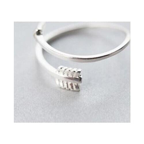 Season Gate 925 Sterling Silver Fashion Simple Arrow and Triangular Geometric Adjustable Size Open Ring for Women Girls SR021