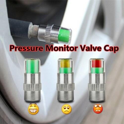 4pcs Motorcycle Car Tire Pressure Monitor Valve Cap Sensor Indicator Diagnostic Tools Kit Air Alert Vacuum Testers