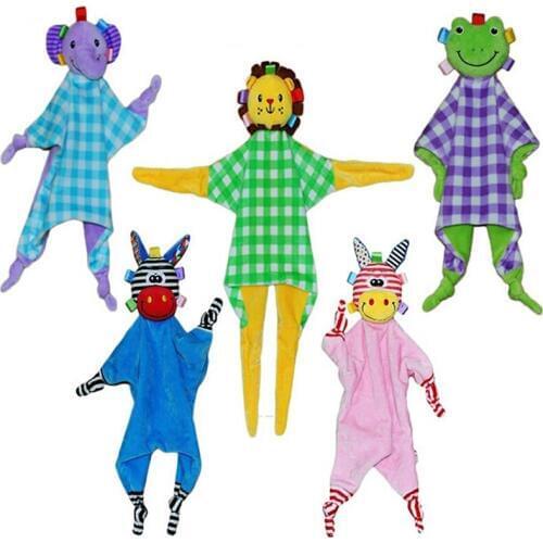 5 Style Newborn Baby Appease Towel Grasping Soft Comforting Doll Infant Toys Baby Hand Towel Rattle Toys