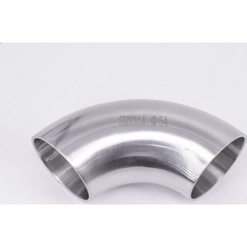 54/57/60/63/70/76/80/85/89/102/104/108/114mm OD Butt Weld Elbow 90 Degree SUS 304 Stainless Sanitary Pipe Fitting Homebrew
