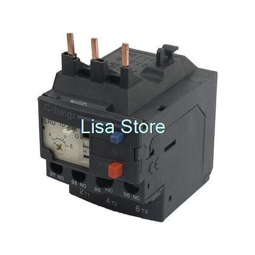 6A Rated Current 690V Black Thermal Overload Relay JR28-25 1 NO 1 NC