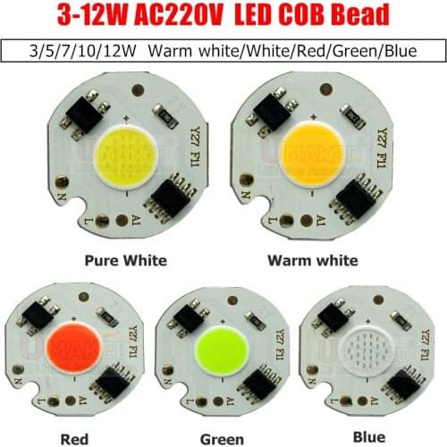 9W LED COB Lamp Integrated High Power Light AC220V 110V Lamps With Smart IC Driver 3W 5W Spotlight White / Warm White LED Lights