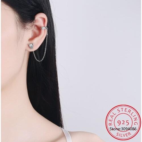 925 Sterling Silver Square Zirconia Exaggerated Long Chain Tassel Earrings for Women Banquet Statement Earrings S-E132