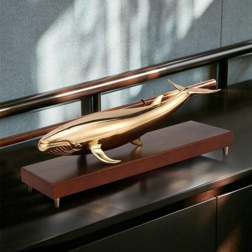 Home accessories living room decor Bronze whale ornaments Wine cabinet bookcase office decorative arts and crafts desk decor