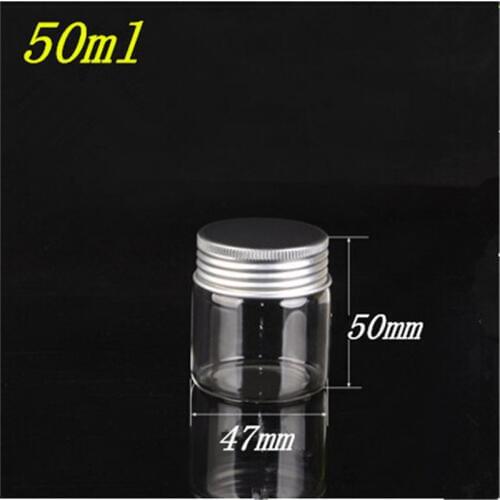 12 pcs 47x50 mm 50 ml Aluminum Screw Cap Small Candy Bottles Wishing Stars Glass Bottles Decorative Jars Glass Containers