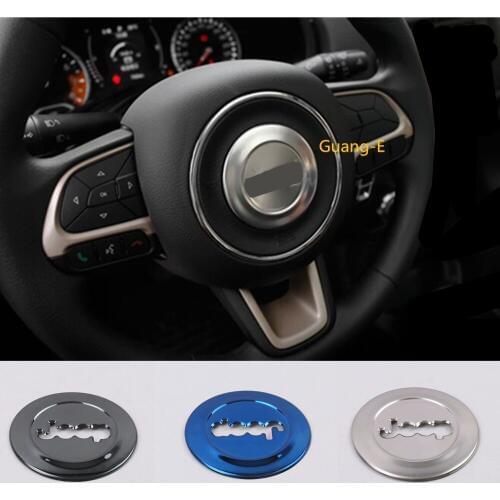 Car Detector Stick Stainless Steel Middle Steering Wheel Interior Kit Trim Frame For Jeep Renegade 2016 2017 2018 2019 2020
