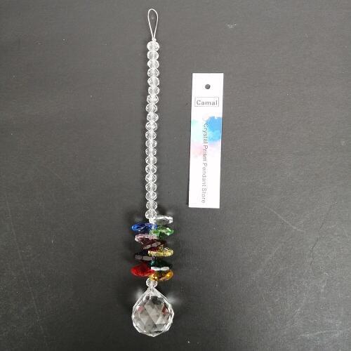 Camal 1pcs 17m 20mm Faceted Crystal Ball Pendant Prism Garland Hanging Chandelier Lamp Lighting Part Suncatcher Wedding Party