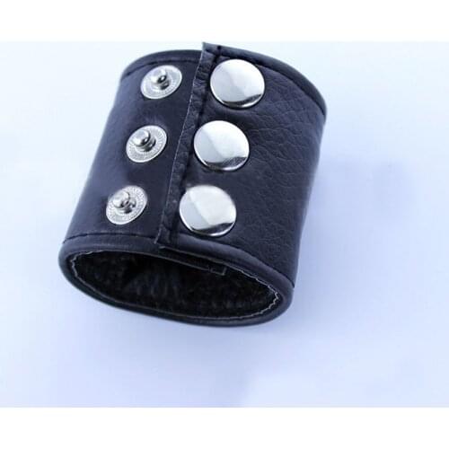 Black Pu Leather Penis Ring Bound Scrotum Rings Male Time Delay Penis Rings Condoms Erotic Sex Chastity Device Products