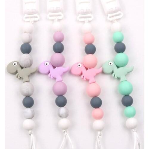 Pacifiers Clips Holder Silicone Beaded Lanyard Teething Relief Teether Toys For Infant Boys Girls Newborn