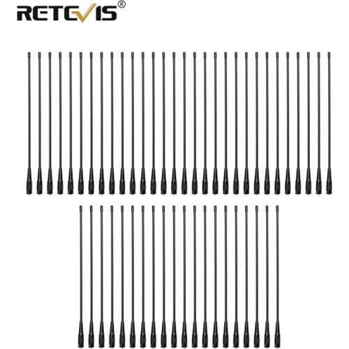 50pcs RETEVIS RHD-771 SMA-F Walkie Talkie Antenna VHF UHF Dual Band 39cm For Kenwood Retevis H777 RT5R Baofeng UV5R 888S UV-82