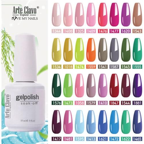 Arte Clavo 179 Colors Gel Nail Polish UV LED Nail Art Varnish Lacquer Soak Off 15ml New Arrival Nail Gel Polish Gellak Manicure