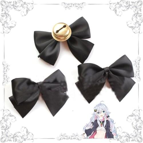 Hololive Vtuber Kagura Nana Cosplay Headwear Black Bowknot Hair Clip Hairpin Halloween Costume Accessories